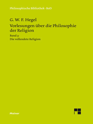 cover image of Vorlesungen über die Philosophie der Religion. Teil 3